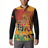 Personalised Papua New Guinea Independence Day Button Sweatshirt One People One Nation One Country