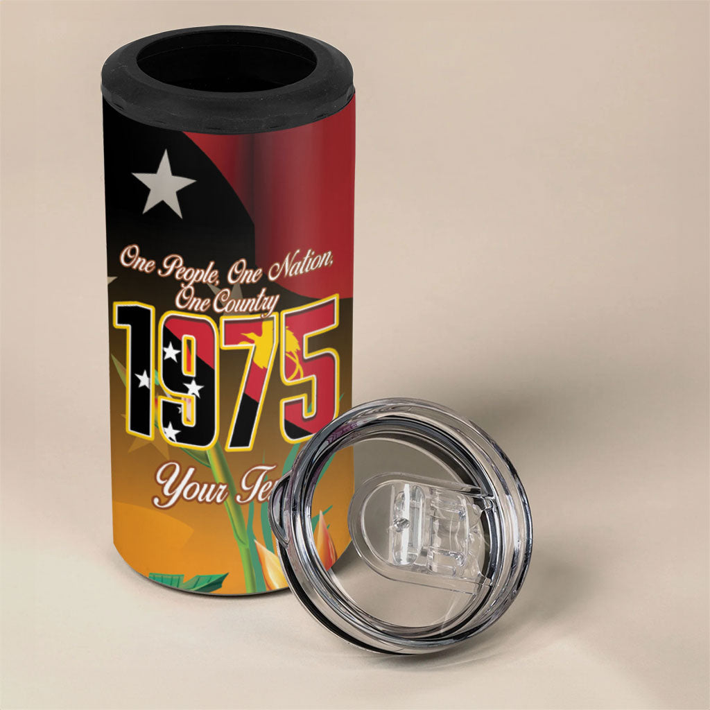 Personalised Papua New Guinea Independence Day 4 in 1 Can Cooler Tumbler One People One Nation One Country