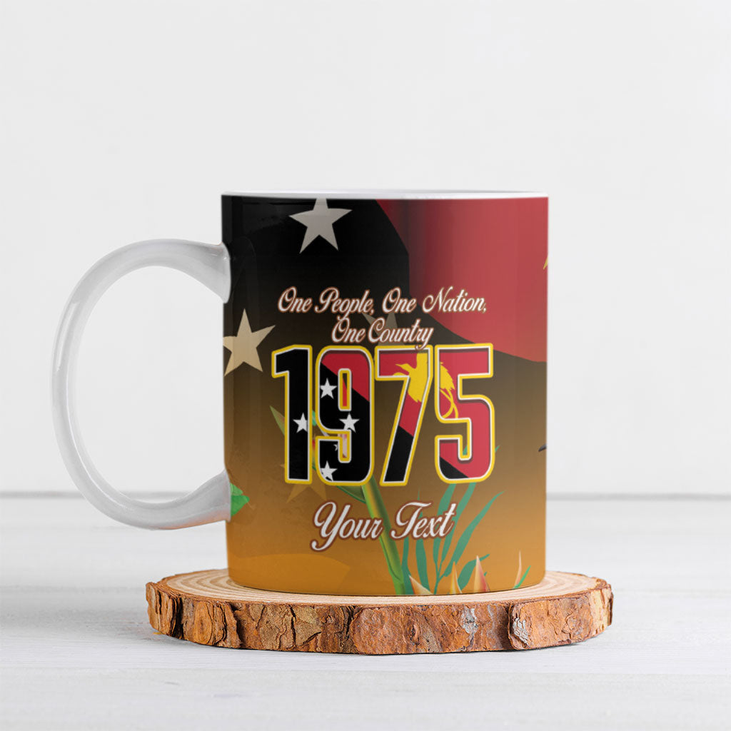 Personalised Papua New Guinea Independence Day Ceramic Mug One People One Nation One Country LT14 Multicolor - Polynesian Pride