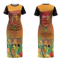 Personalised Papua New Guinea Independence Day Couples Matching Short Sleeve Bodycon Dress and Hawaiian Shirt One People One Nation One Country