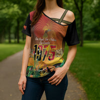 Personalised Papua New Guinea Independence Day Cross Shoulder Shirt One People One Nation One Country