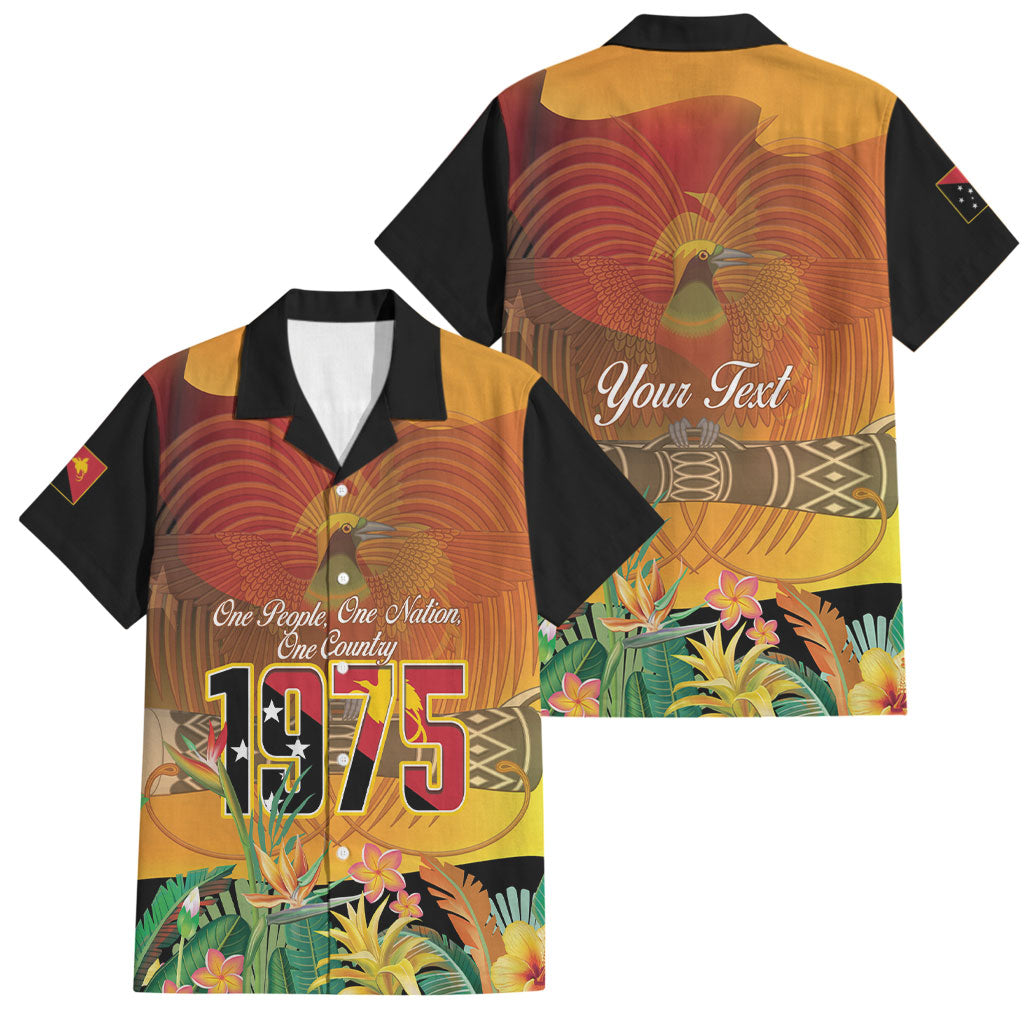 Personalised Papua New Guinea Independence Day Family Matching Short Sleeve Bodycon Dress and Hawaiian Shirt One People One Nation One Country