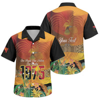 Personalised Papua New Guinea Independence Day Family Matching Short Sleeve Bodycon Dress and Hawaiian Shirt One People One Nation One Country