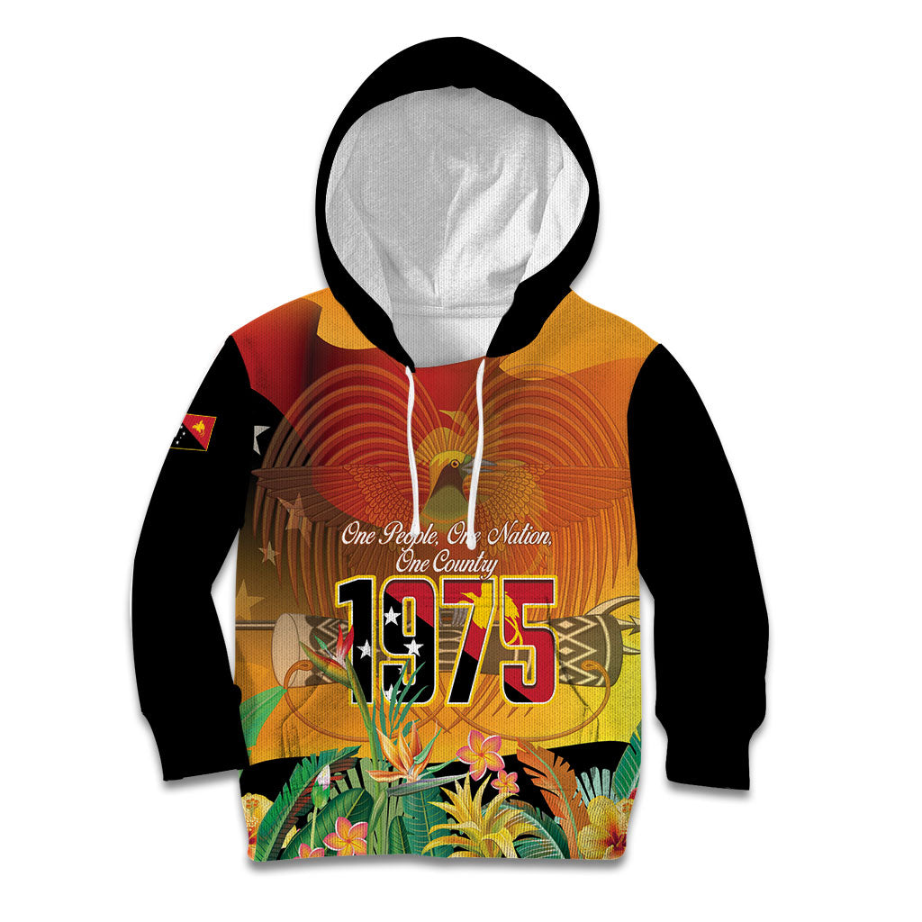 Personalised Papua New Guinea Independence Day Kid Hoodie One People One Nation One Country