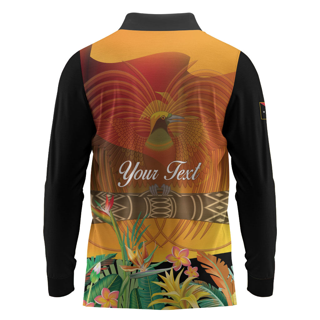 Personalised Papua New Guinea Independence Day Long Sleeve Polo Shirt One People One Nation One Country