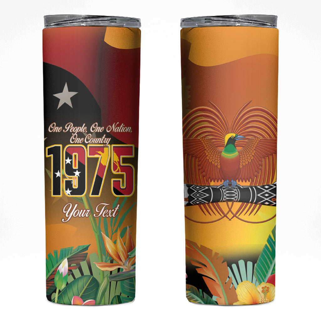 Personalised Papua New Guinea Independence Day Skinny Tumbler One People One Nation One Country
