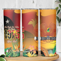 Personalised Papua New Guinea Independence Day Skinny Tumbler One People One Nation One Country