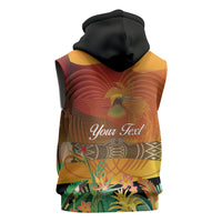 Personalised Papua New Guinea Independence Day Sleeveless Hoodie One People One Nation One Country