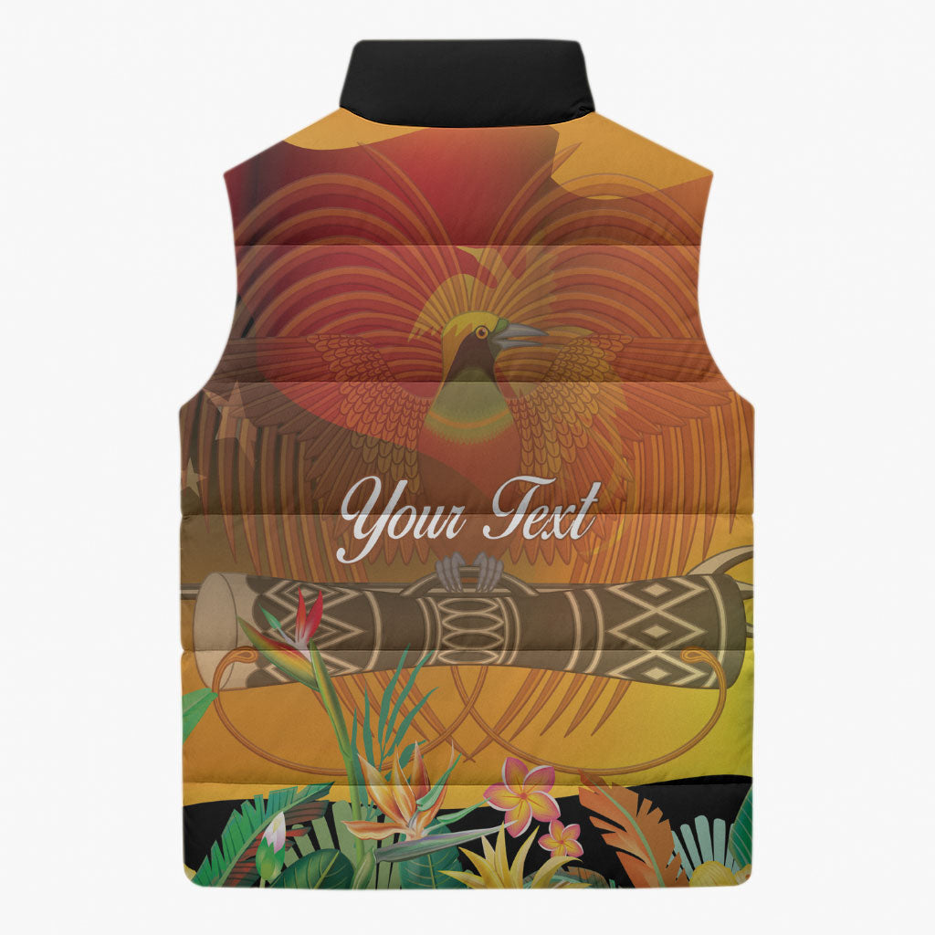 Personalised Papua New Guinea Independence Day Sleeveless Puffer Jacket One People One Nation One Country