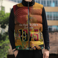 Personalised Papua New Guinea Independence Day Sleeveless Puffer Jacket One People One Nation One Country