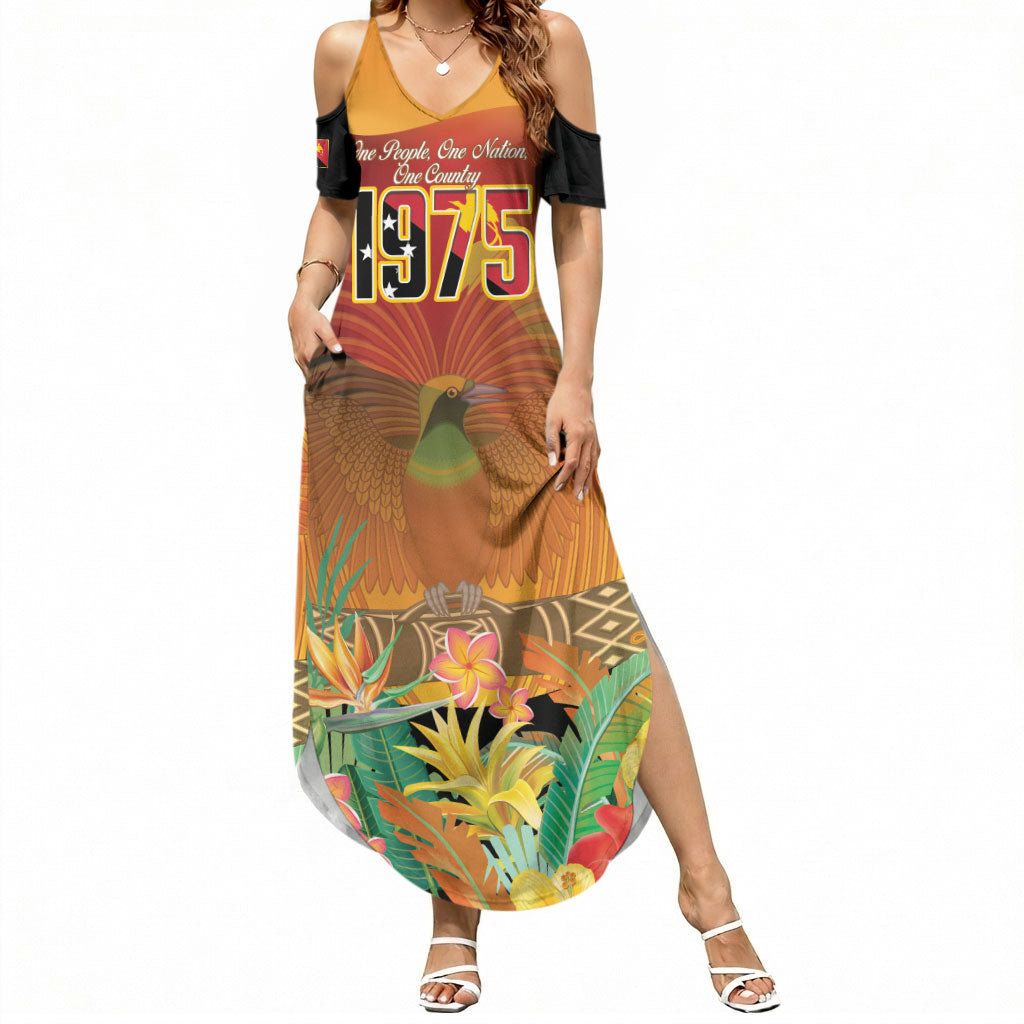 Personalised Papua New Guinea Independence Day Summer Maxi Dress One People One Nation One Country LT14 Women Multicolor - Polynesian Pride