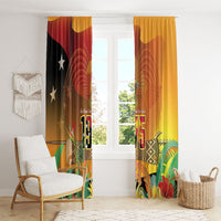 Papua New Guinea Independence Day Window Curtain One People One Nation One Country
