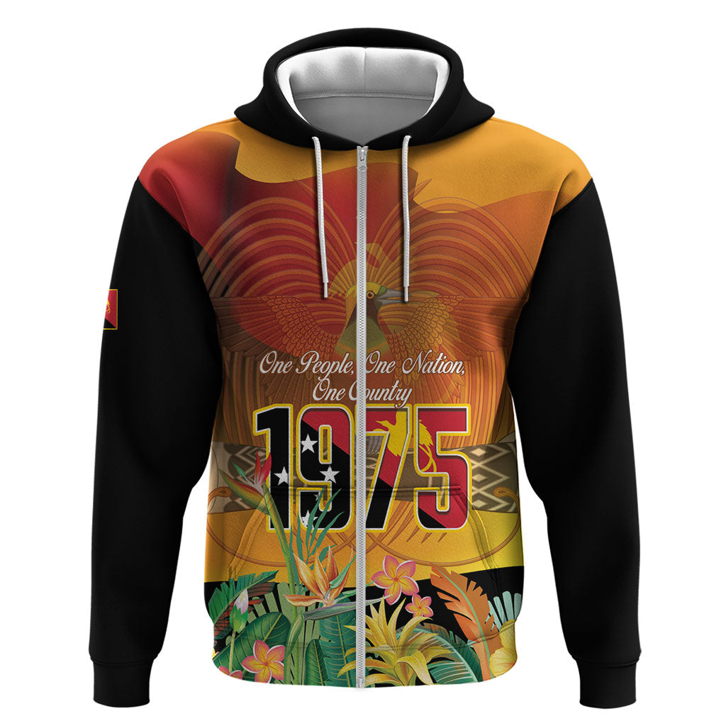 Personalised Papua New Guinea Independence Day Zip Hoodie One People One Nation One Country LT14 Zip Hoodie Multicolor - Polynesian Pride