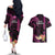 Hawaii Couples Matching Off The Shoulder Long Sleeve Dress and Hawaiian Shirt Pray For Maui Hawaiian Plumeria Be Strong Pink Verison LT14 - Polynesian Pride