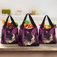 Pink Hawaii Grocery Bag Pray For Maui Hawaiian Plumeria Be Strong
