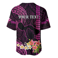 Personalised Hawaii Baseball Jersey Pray For Maui Hawaiian Plumeria Be Strong Pink Verison LT14 - Polynesian Pride