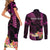 Personalised Hawaii Couples Matching Short Sleeve Bodycon Dress and Long Sleeve Button Shirts Pray For Maui Hawaiian Plumeria Be Strong Pink Verison LT14 - Polynesian Pride