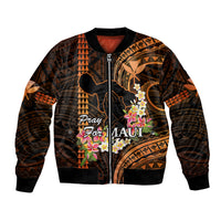 Hawaii Bomber Jacket Pray For Maui Hawaiian Plumeria Be Strong Gold Verison LT14 Unisex Gold - Polynesian Pride