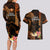 Hawaii Couples Matching Long Sleeve Bodycon Dress and Hawaiian Shirt Pray For Maui Hawaiian Plumeria Be Strong Gold Verison LT14 - Polynesian Pride