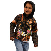 Hawaii Kid Hoodie Pray For Maui Hawaiian Plumeria Be Strong Gold Verison LT14 - Polynesian Pride