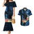 Hawaii Couples Matching Mermaid Dress and Hawaiian Shirt Pray For Maui Hawaiian Plumeria Be Strong Blue Verison LT14 Blue - Polynesian Pride