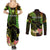 Personalised Hawaii Couples Matching Summer Maxi Dress and Long Sleeve Button Shirts Pray For Maui Hawaiian Plumeria Be Strong Reggae Verison LT14 - Polynesian Pride