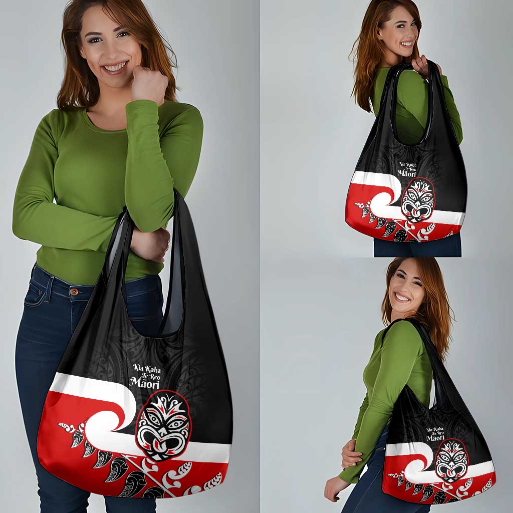 Te Reo Maori New Zealand Grocery Bag Kia Kaha Maori Fern With Tino Rangatiratanga LT14 - Polynesian Pride