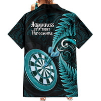 New Zealand Darts Family Matching Summer Maxi Dress and Hawaiian Shirt Happiness Is A Tight Threesome Maori Turquoise LT14 Mom's Dress Turquoise - Polynesian Pride