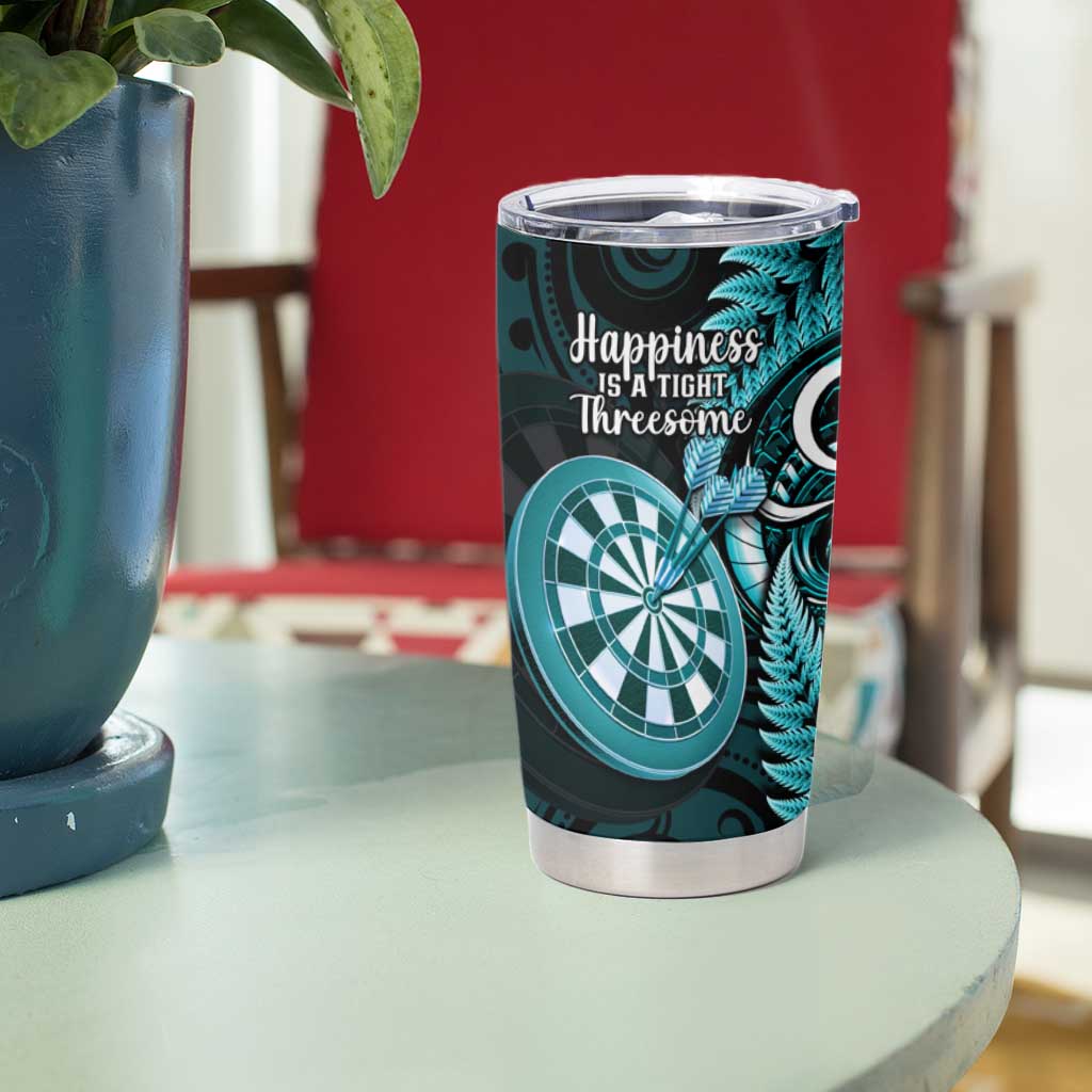 New Zealand Darts Tumbler Cup Happiness Is A Tight Threesome Maori Turquoise