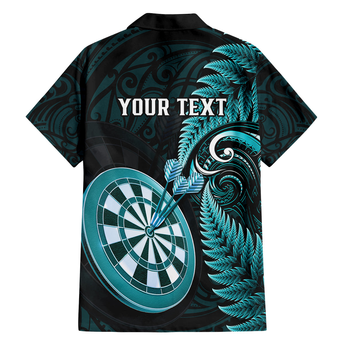 Personalised New Zealand Darts Family Matching Summer Maxi Dress and Hawaiian Shirt Happiness Is A Tight Threesome Maori Turquoise LT14 - Polynesian Pride