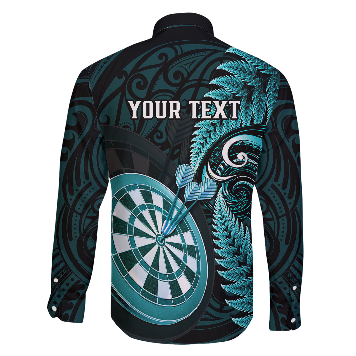 Personalised New Zealand Darts Family Matching Summer Maxi Dress and Hawaiian Shirt Happiness Is A Tight Threesome Maori Turquoise LT14 - Polynesian Pride