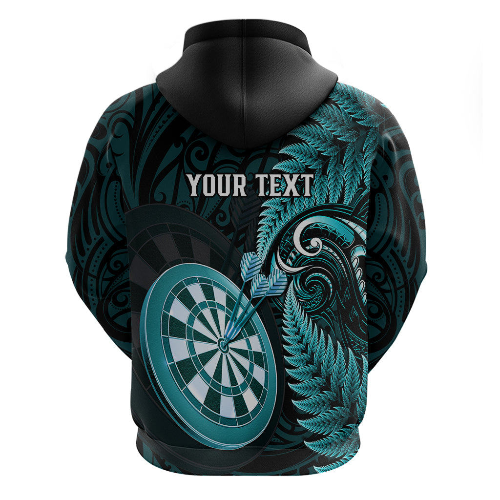 Personalised New Zealand Darts Hoodie Happiness Is A Tight Threesome Maori Turquoise LT14 - Polynesian Pride