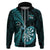 Personalised New Zealand Darts Hoodie Happiness Is A Tight Threesome Maori Turquoise LT14 - Polynesian Pride