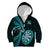 Personalised New Zealand Darts Kid Hoodie Happiness Is A Tight Threesome Maori Turquoise LT14 Zip Hoodie Turquoise - Polynesian Pride