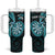 Personalised New Zealand Darts Tumbler With Handle Happiness Is A Tight Threesome Maori Turquoise