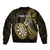 Personalised New Zealand Darts Bomber Jacket Happiness Is A Tight Threesome Maori Gold LT14 - Polynesian Pride