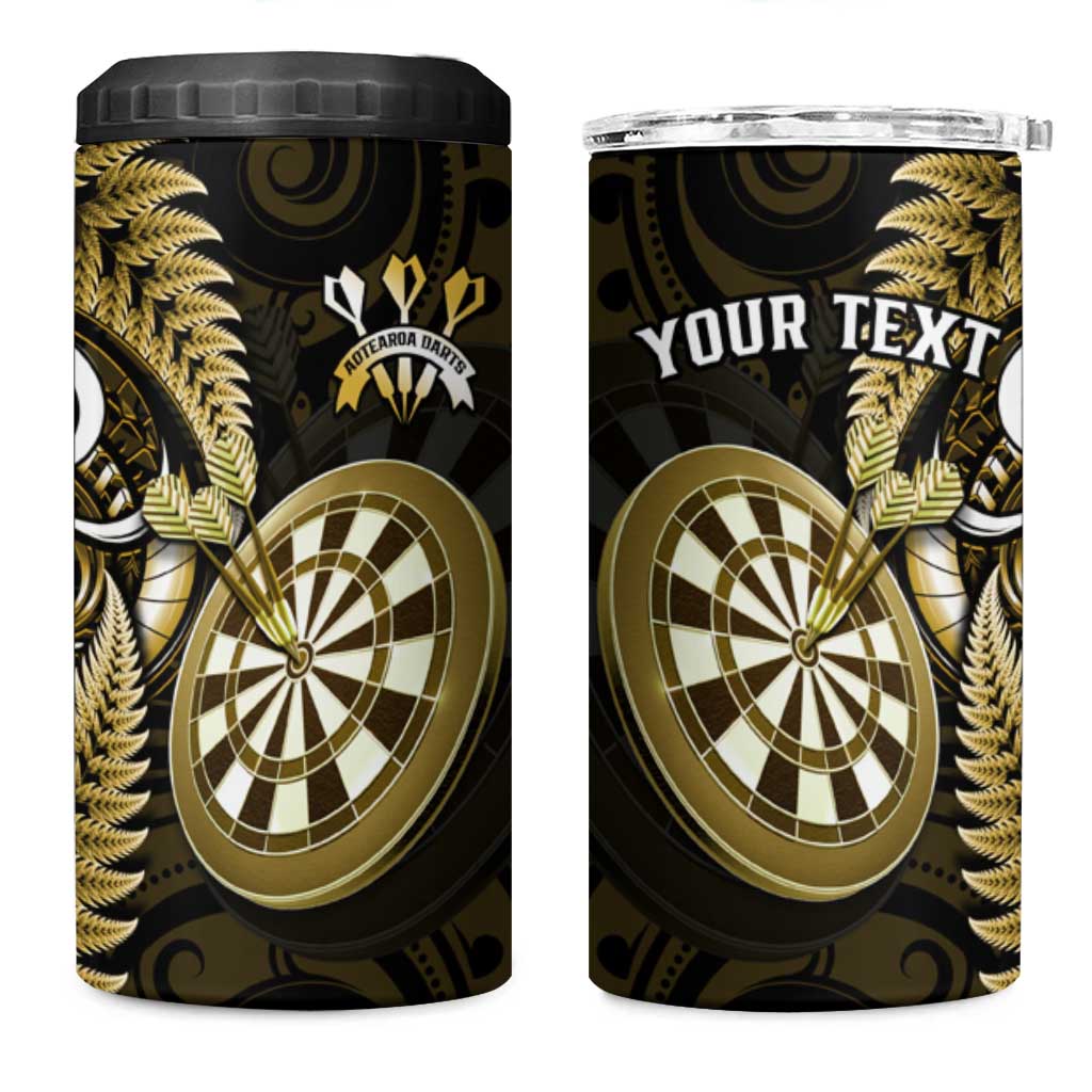 Personalised New Zealand Darts 4 in 1 Can Cooler Tumbler Happiness Is A Tight Threesome Maori Gold LT14 One Size: 16 oz Gold - Polynesian Pride