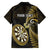 Personalised New Zealand Darts Family Matching Long Sleeve Bodycon Dress and Hawaiian Shirt Happiness Is A Tight Threesome Maori Gold LT14 - Polynesian Pride