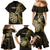 Personalised New Zealand Darts Family Matching Mermaid Dress and Hawaiian Shirt Happiness Is A Tight Threesome Maori Gold LT14 - Polynesian Pride