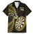 Personalised New Zealand Darts Family Matching Off Shoulder Long Sleeve Dress and Hawaiian Shirt Happiness Is A Tight Threesome Maori Gold LT14 Dad's Shirt - Short Sleeve Gold - Polynesian Pride