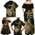 Personalised New Zealand Darts Family Matching Off Shoulder Maxi Dress and Hawaiian Shirt Happiness Is A Tight Threesome Maori Gold LT14 - Polynesian Pride