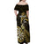 Personalised New Zealand Darts Family Matching Off Shoulder Maxi Dress and Hawaiian Shirt Happiness Is A Tight Threesome Maori Gold LT14 - Polynesian Pride