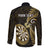 Personalised New Zealand Darts Long Sleeve Button Shirt Happiness Is A Tight Threesome Maori Gold LT14 - Polynesian Pride