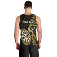 Personalised New Zealand Darts Men Tank Top Happiness Is A Tight Threesome Maori Gold LT14 - Polynesian Pride