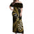 Personalised New Zealand Darts Off Shoulder Maxi Dress Happiness Is A Tight Threesome Maori Gold LT14 Women Gold - Polynesian Pride