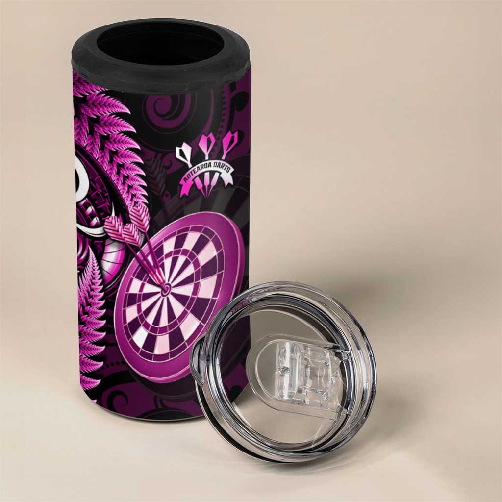 New Zealand Darts 4 in 1 Can Cooler Tumbler Happiness Is A Tight Threesome Maori Pink LT14 - Polynesian Pride