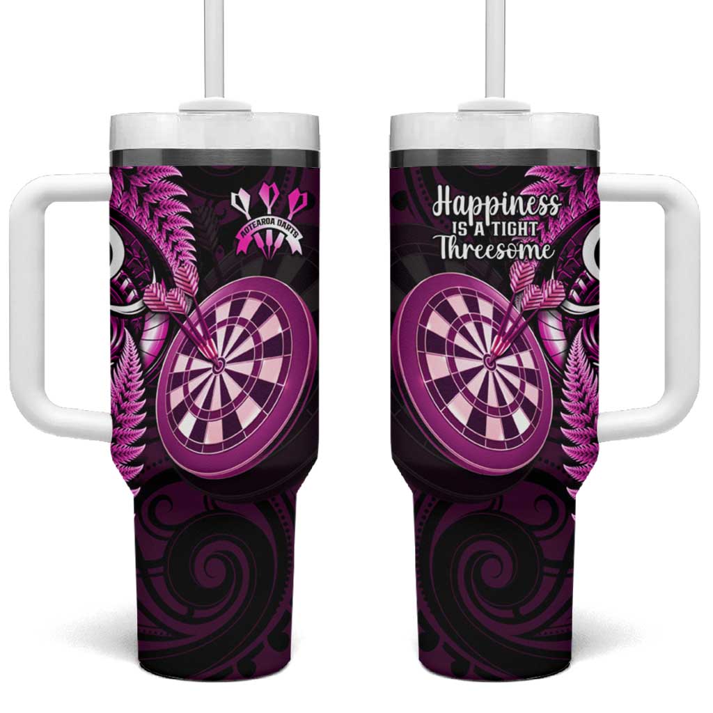 New Zealand Darts Tumbler With Handle Happiness Is A Tight Threesome Maori Pink