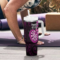 New Zealand Darts Tumbler With Handle Happiness Is A Tight Threesome Maori Pink