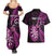 Personalised New Zealand Darts Couples Matching Summer Maxi Dress and Hawaiian Shirt Happiness Is A Tight Threesome Maori Pink LT14 - Polynesian Pride