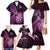 Personalised New Zealand Darts Family Matching Mermaid Dress and Hawaiian Shirt Happiness Is A Tight Threesome Maori Pink LT14 - Polynesian Pride